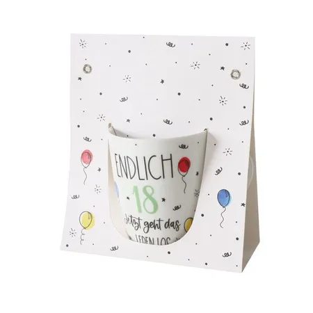 Boltze Becher Geburtstag 18 mit Spruch 330ml
