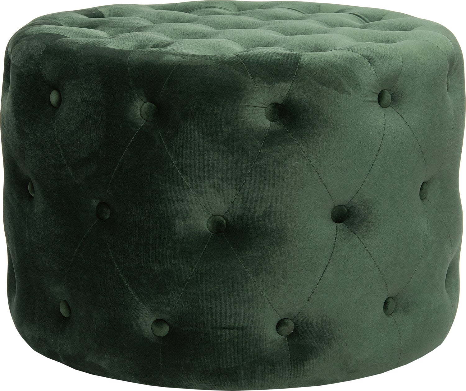 Intratuin poef Velours met knopen groen 64 x 64 x 43 cm
