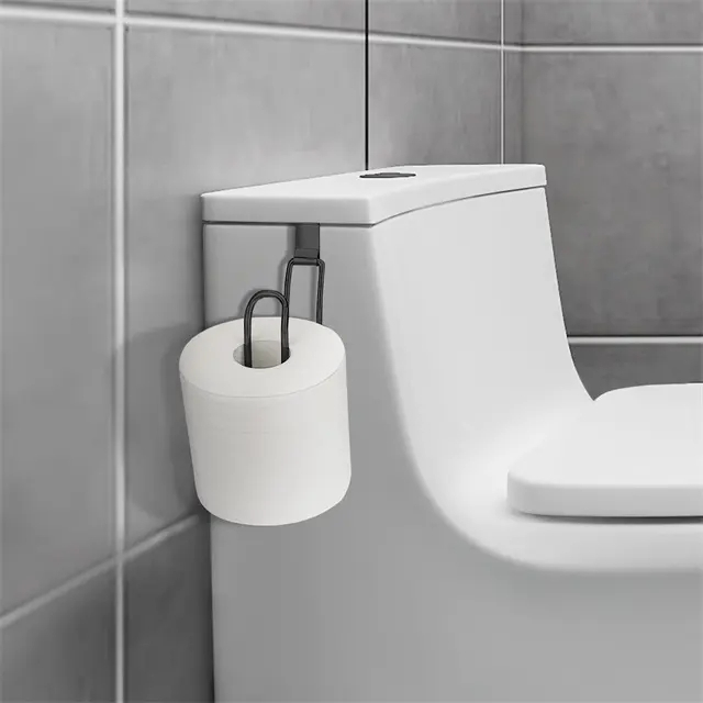Metall Spülkasten Toiletten Papier Halterung WC Papier Spender zum Aufhängen - Schwarz