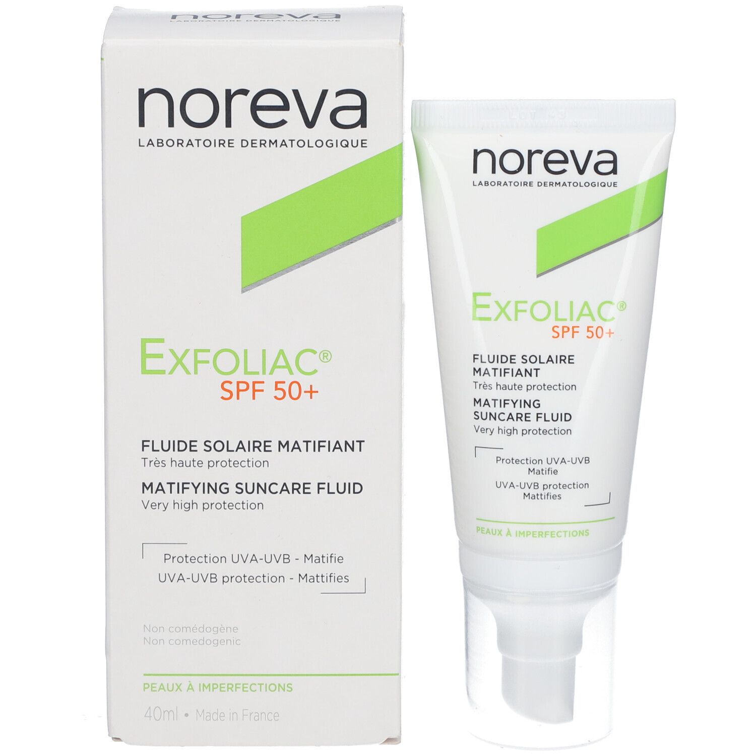 noreva EXFOLIAC® SPF 50+ mattierender Sonnenschutz