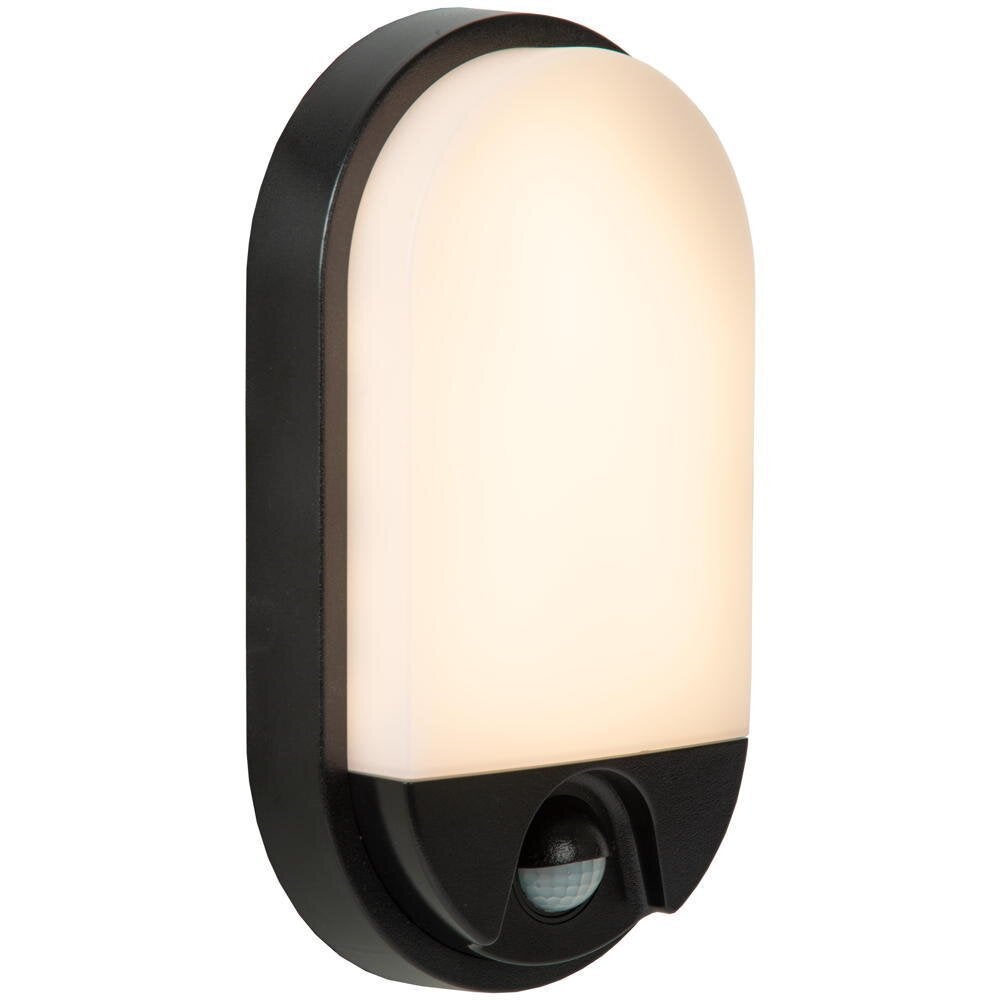 LED wandlamp Hups Ir in zwart 10W 950lm IP54 met bewegingsmelder en schemersensor