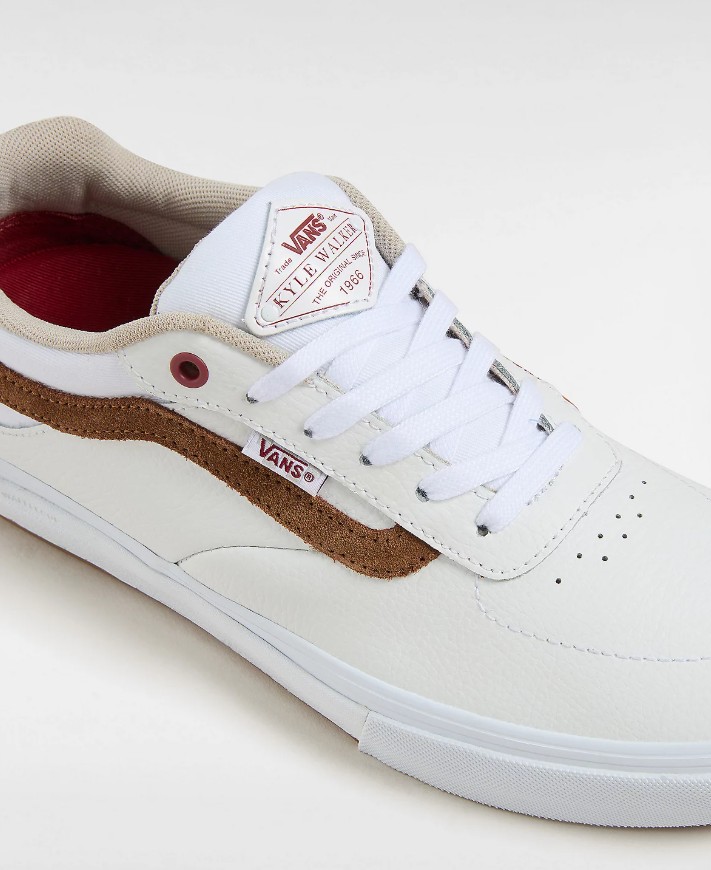 Vans Skate Kyle Walker Leather White Red 7.5 US / 40 EU
