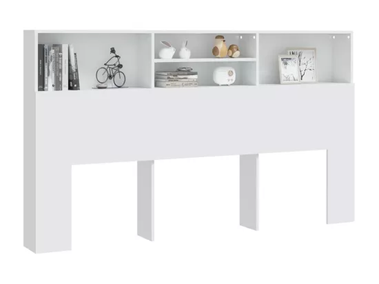 Armoire de tête de lit Blanc 180x19x103,5 cm