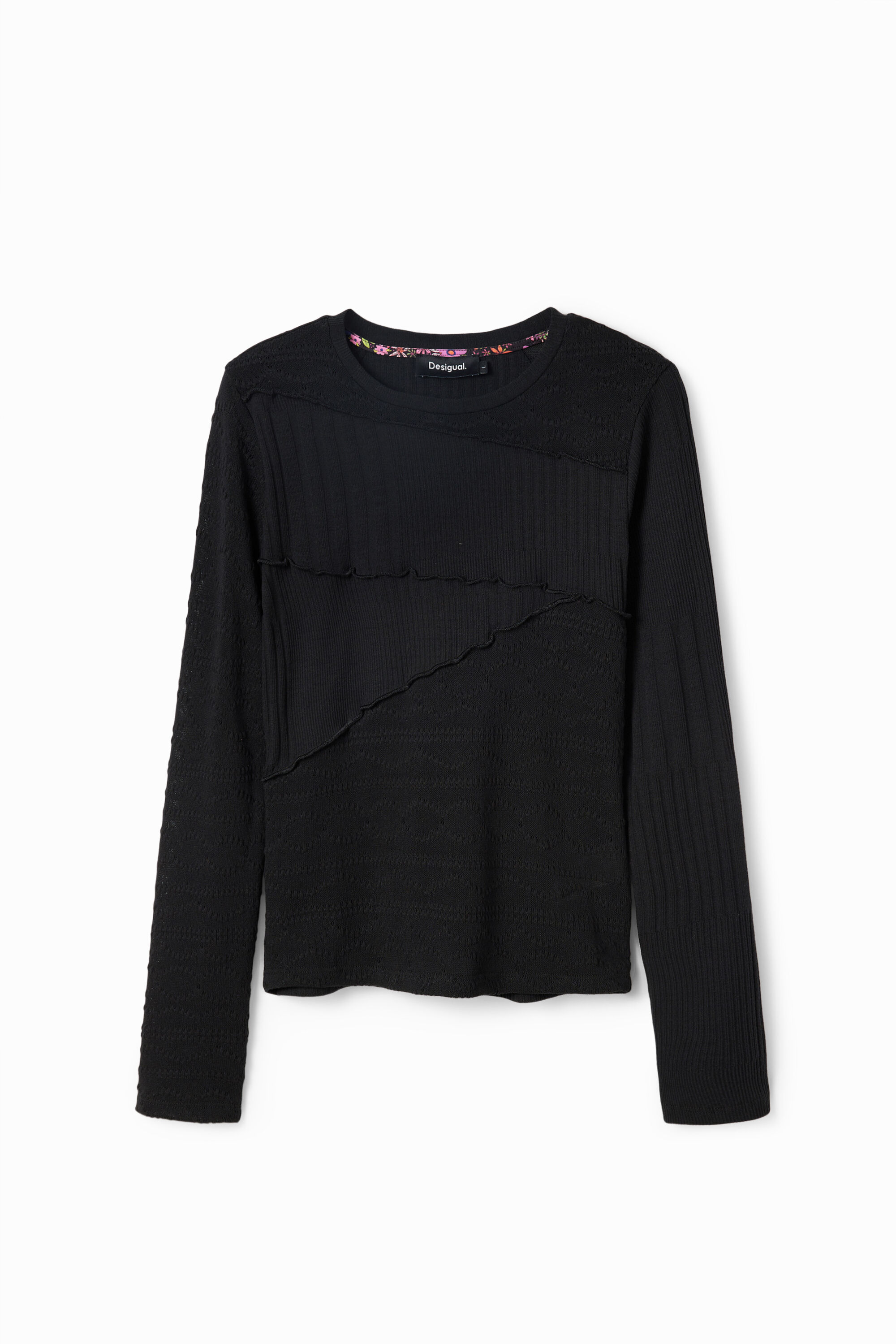 T-shirt tissu côtelé texturé