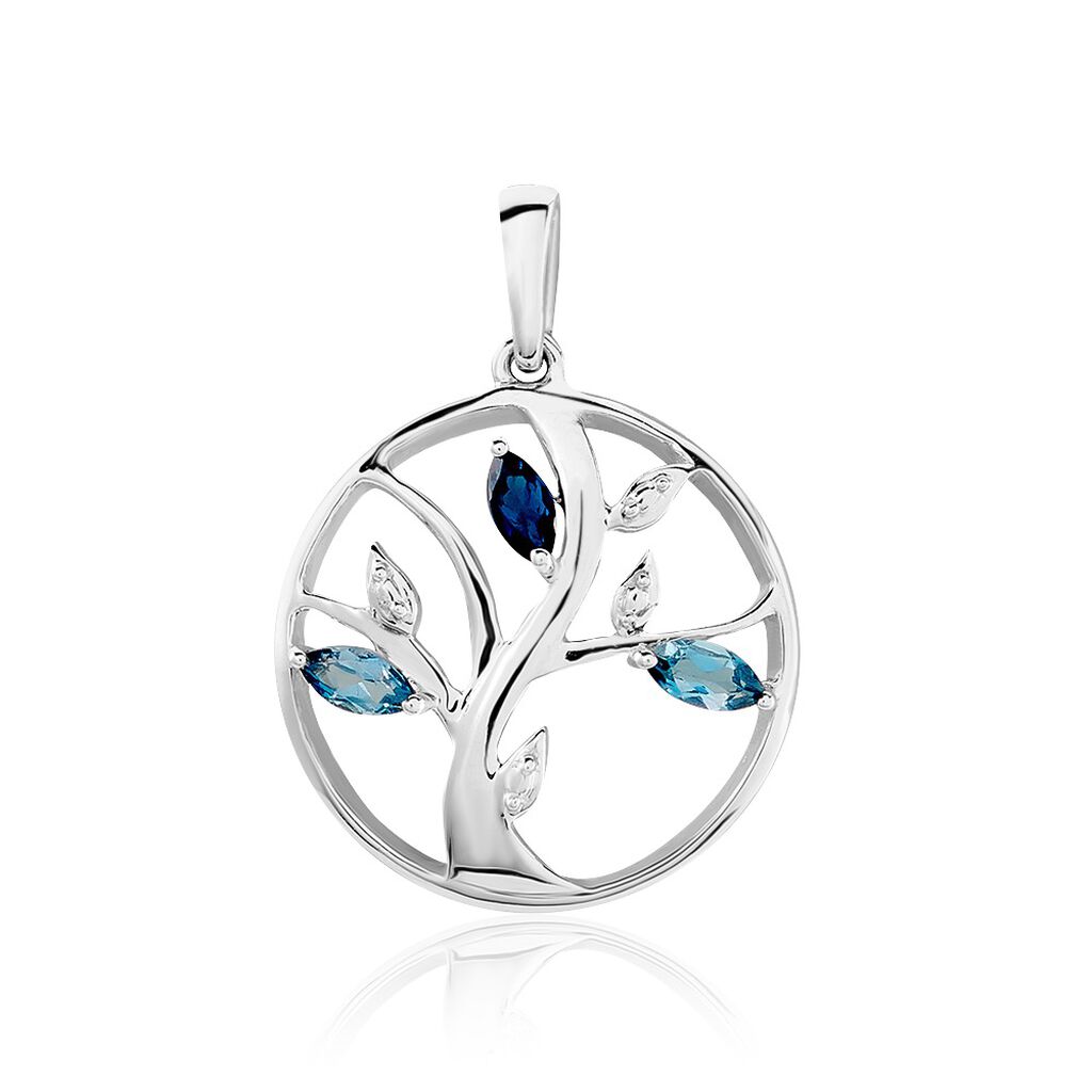 Pendentif Godolieba Or Blanc Topaze