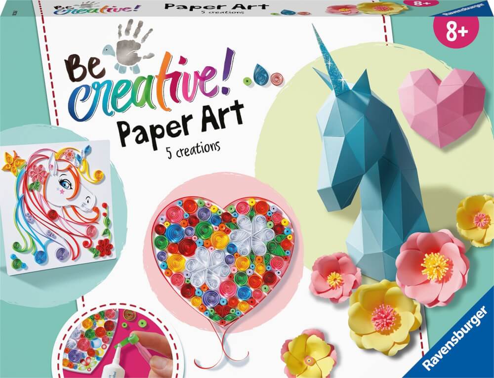 Ravensburger 18236 BeCreative Paper Art Flowers & Unicorn