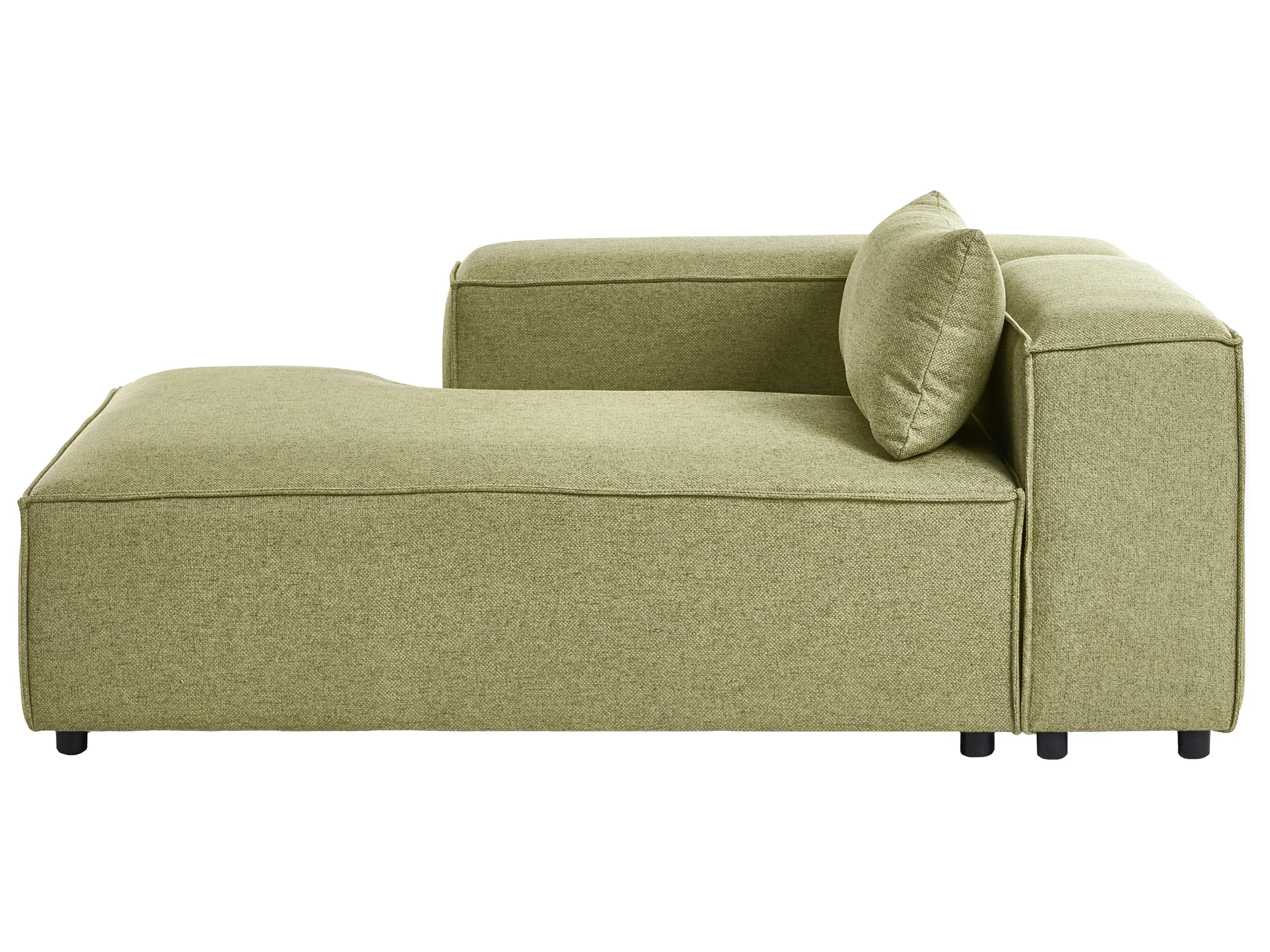 Rechtszijdige chaise longue BRANDE Stof Lichtgroen