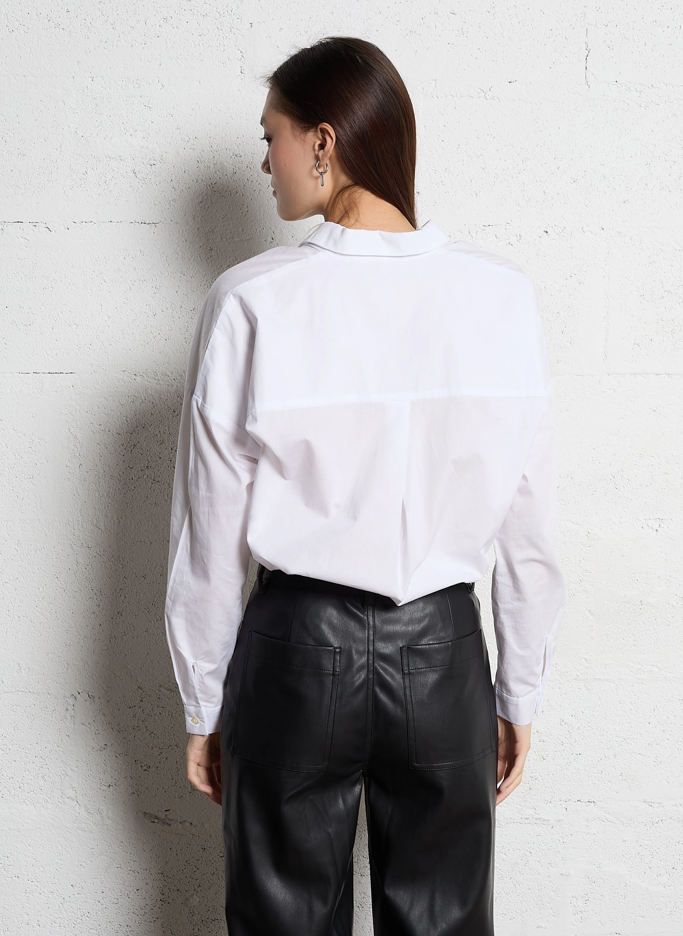 Chemise col classique en coton | Blanc