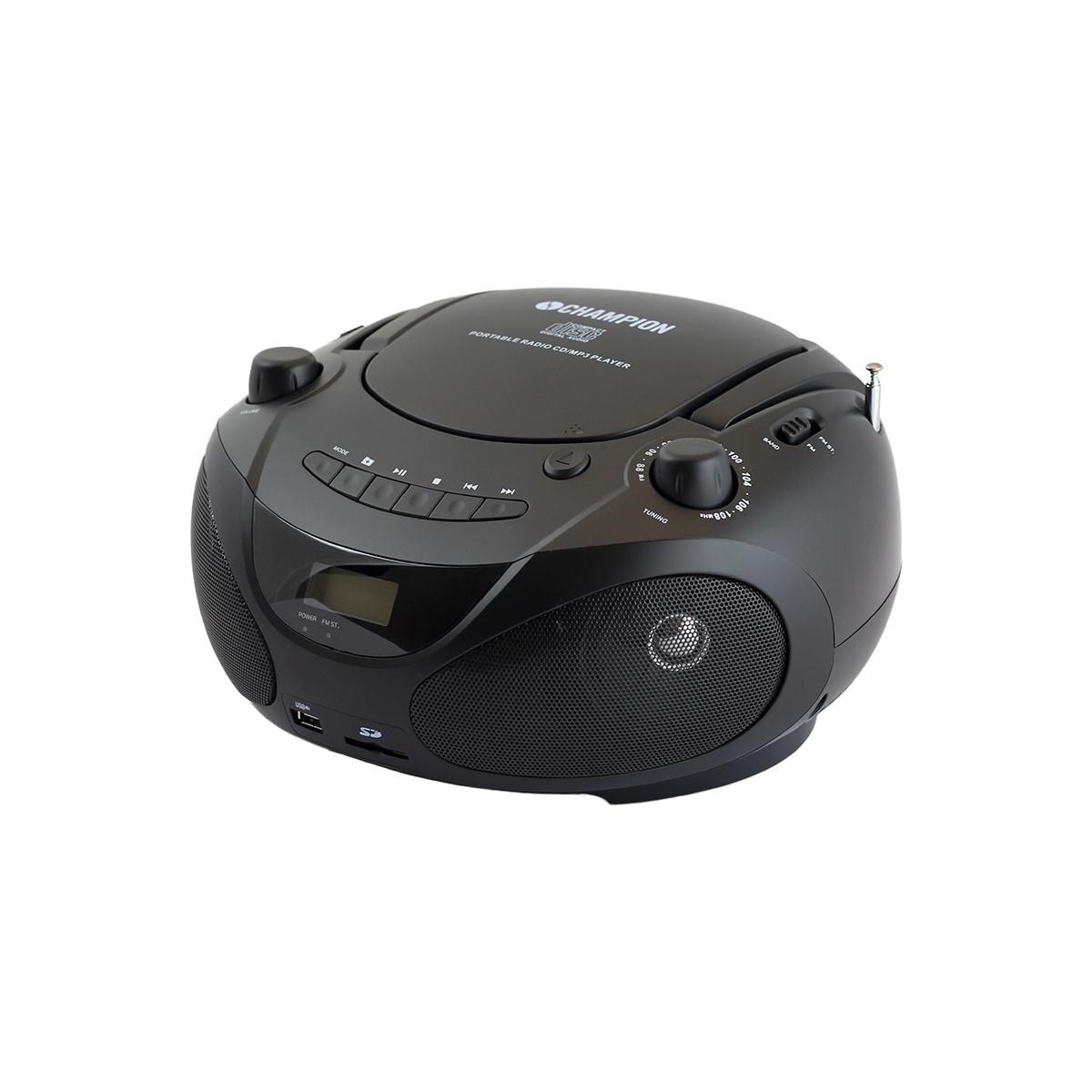 Champion Boombox CD/Radio/MP3/USB Black