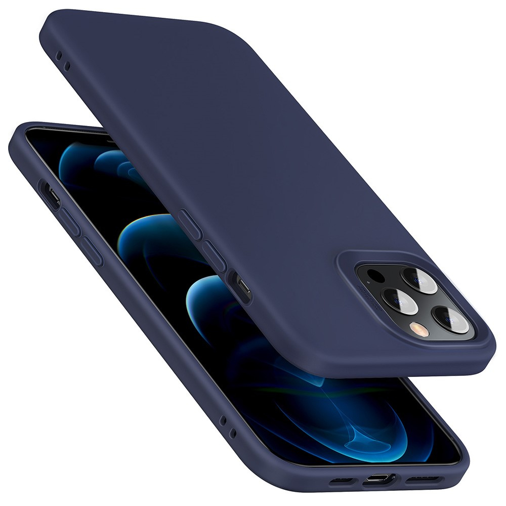 iPhone 12 / 12 Pro Cloud Series Silikon Case Hülle mit Kameraschutz - Dunkelblau
