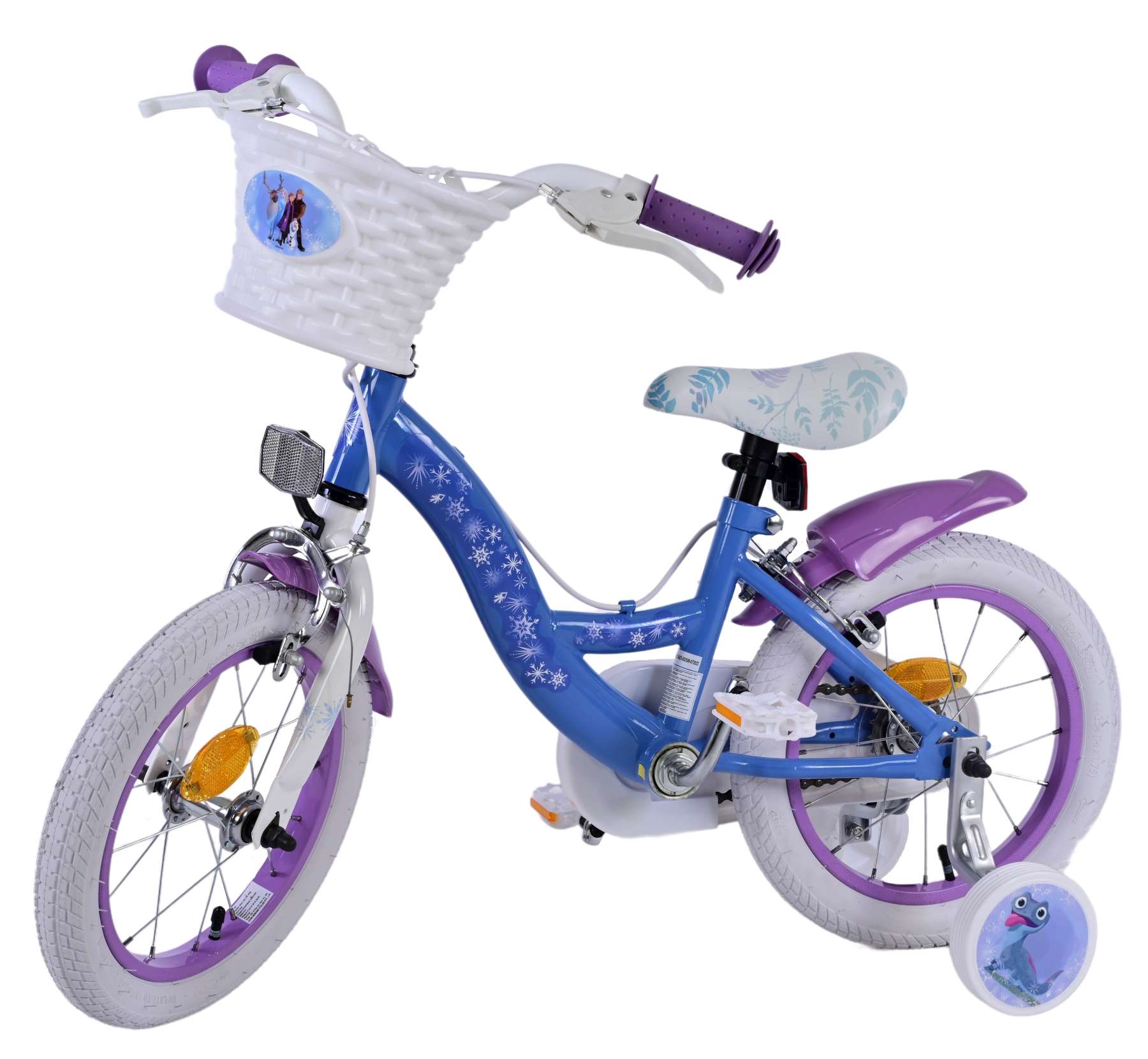 Kinderfahrrad Disney Frozen 2 für Mädchen 14 Zoll Kinderrad Blau/Lila