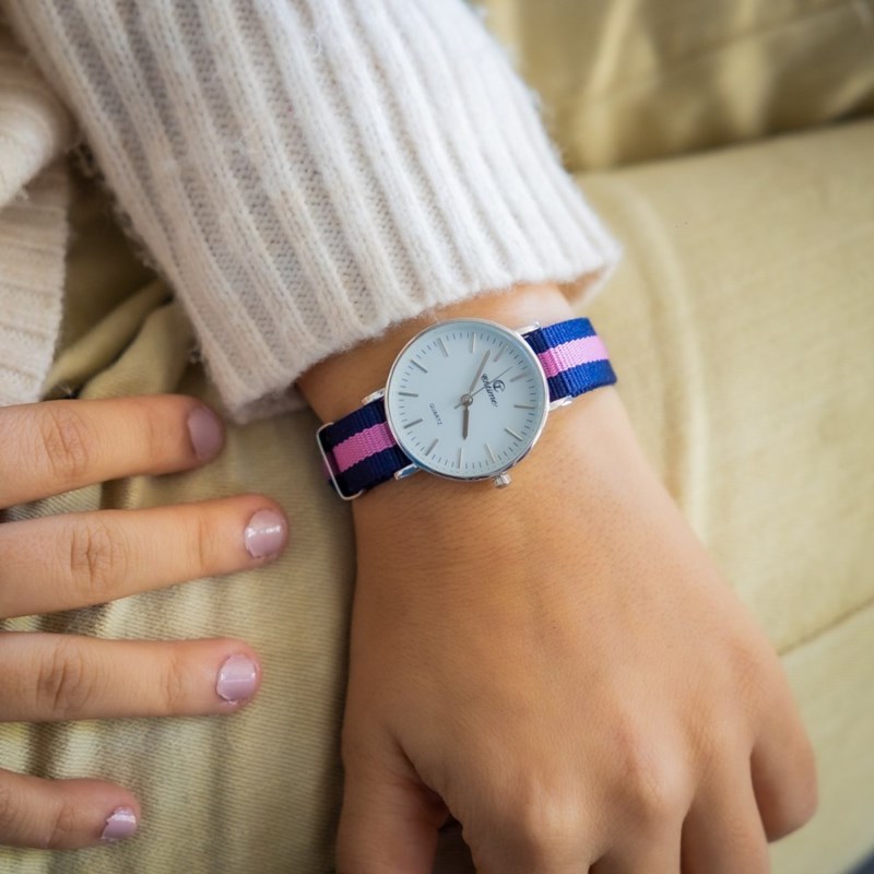 Montre Femme CHTIME bracelet Tissu Rose
