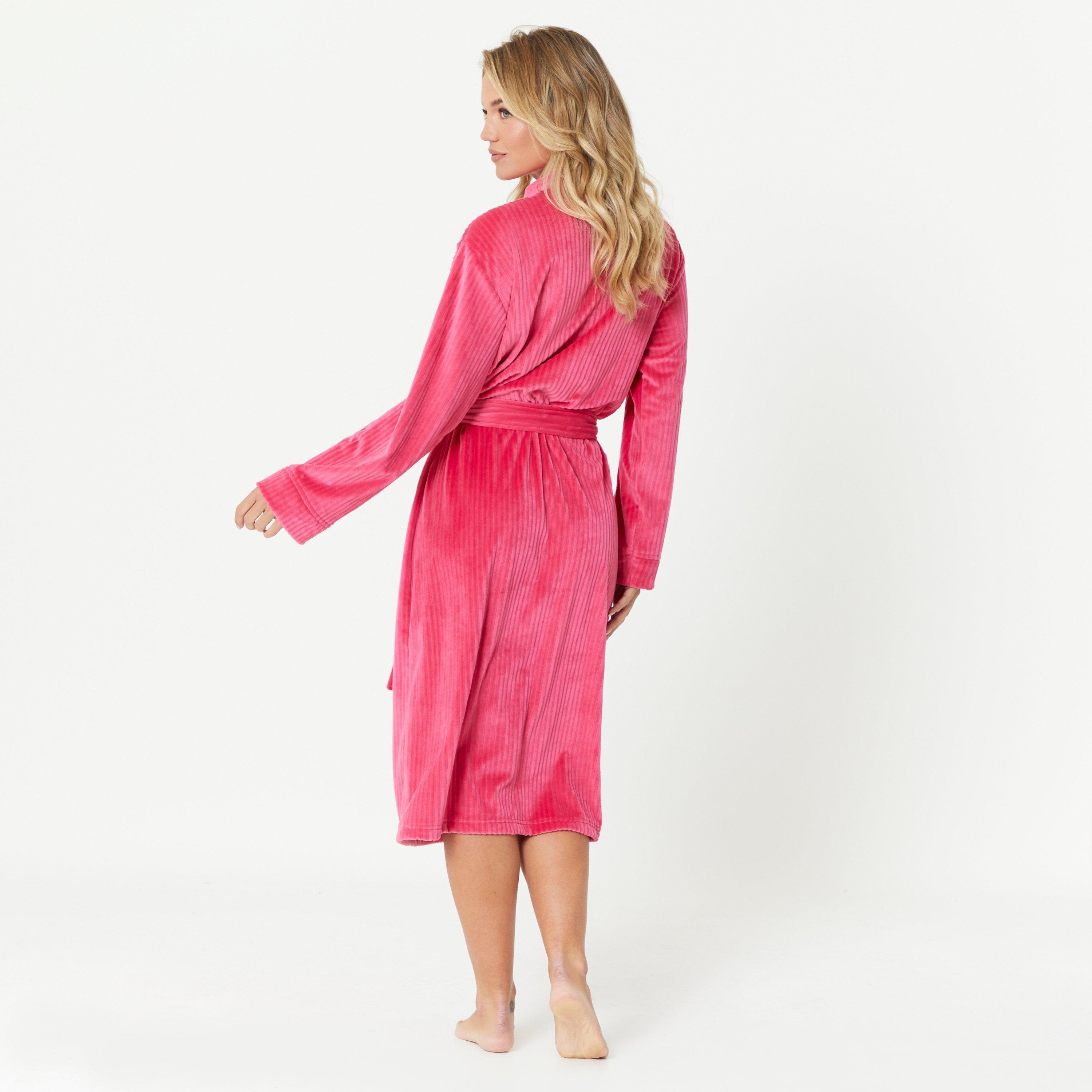 Be You Ribbed Ribbed Texture Longline Robe