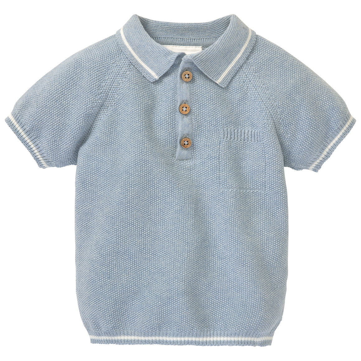 Topomini Pure Collection Newborn Strick-Poloshirts und Shorts im Set hellgrau / weiss