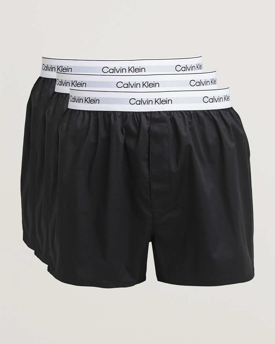Calvin Klein 3-Pack Cotton Boxer Shorts Black