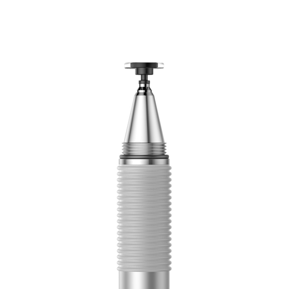 2in1 Kapazitiver Präzisions Stylus Touch Pen   Kugelschreiber - Silber