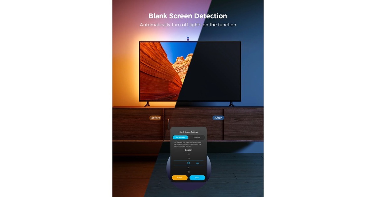 GoveeTV Backlight 3 Lite ledstrip  (Zwart, 2,4GHz wifi, Bluetooth, voor 75 - 85 inch tv's)
