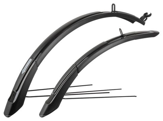 M-Wave Jeu de garde-boue M-wave 26-29 pouces 65mm avec barres noir sur carte
