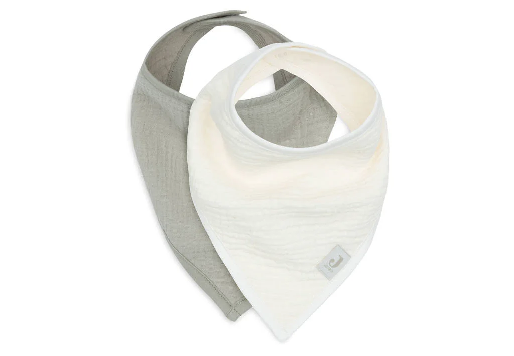 hydrofiele bandana slab - Olive Green/Oatmeal - set van 2
