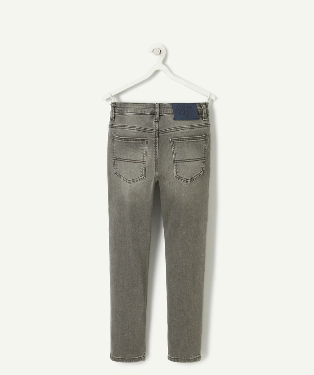 PANTALON SLIM GARÇON EN DENIM GRIS LOW IMPACT