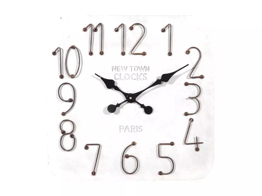 Horloge carrée en résine New Town