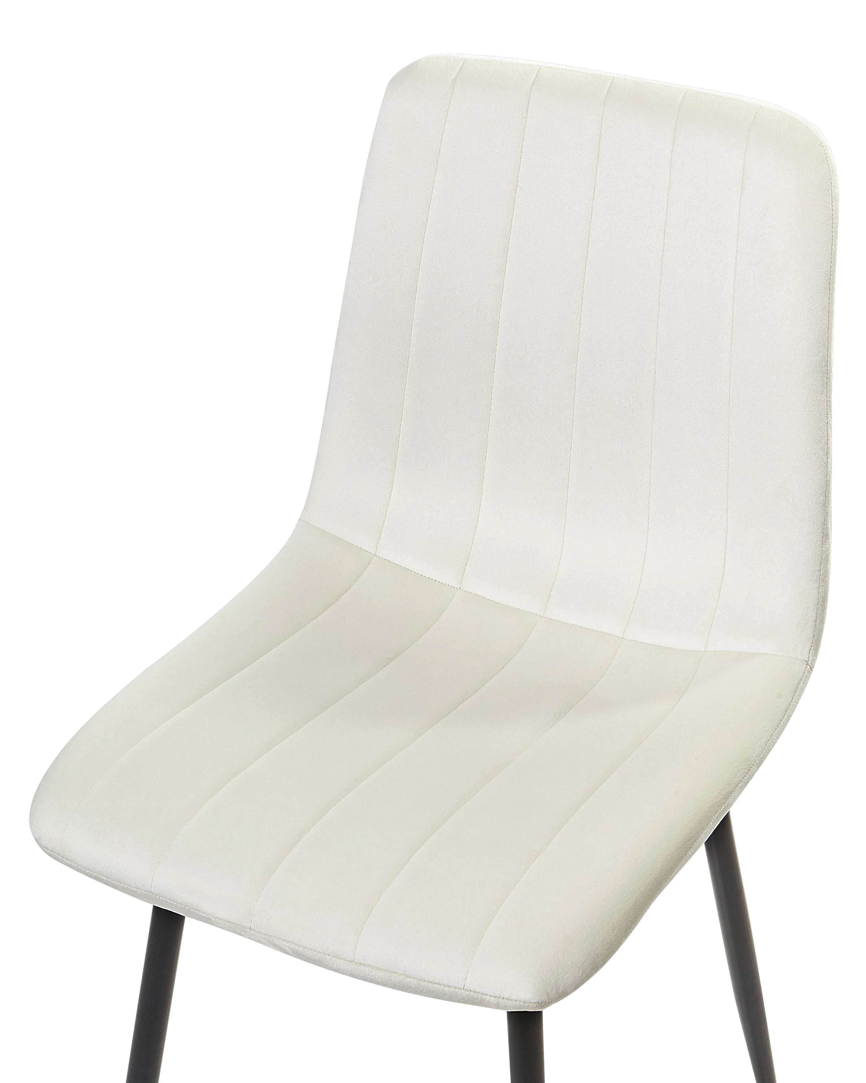 Set van 4 eetkamerstoelen KALISPELL Fluweel Gebroken wit