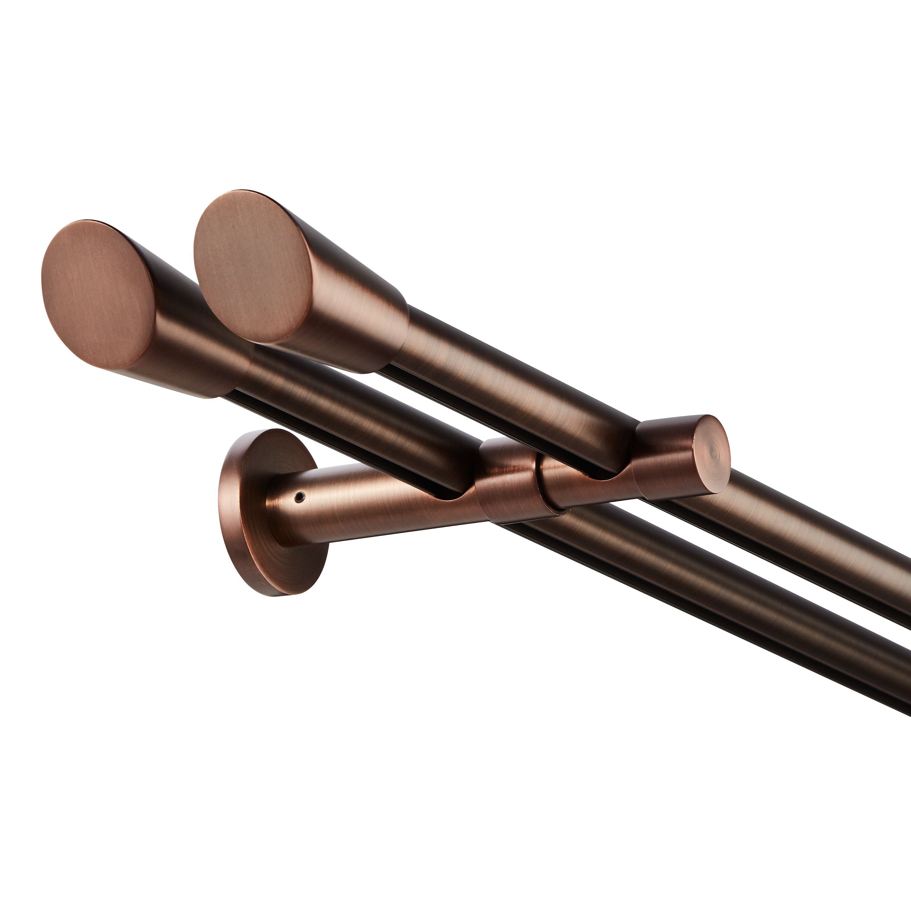 BRONZE Vorhangstange mit Innenlauf - Braun / B: 240.0 cm