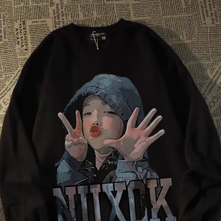 Bay Go Mall - Sweatshirt met ronde hals en cartoonprint