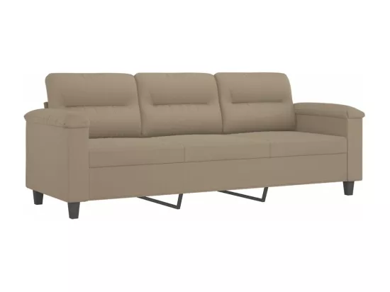 Canapé à 3 places Taupe 180 cm Tissu microfibre