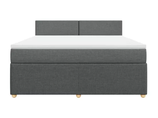 Sommier à lattes de lit avec matelas Gris foncé 180x200cm Tissu