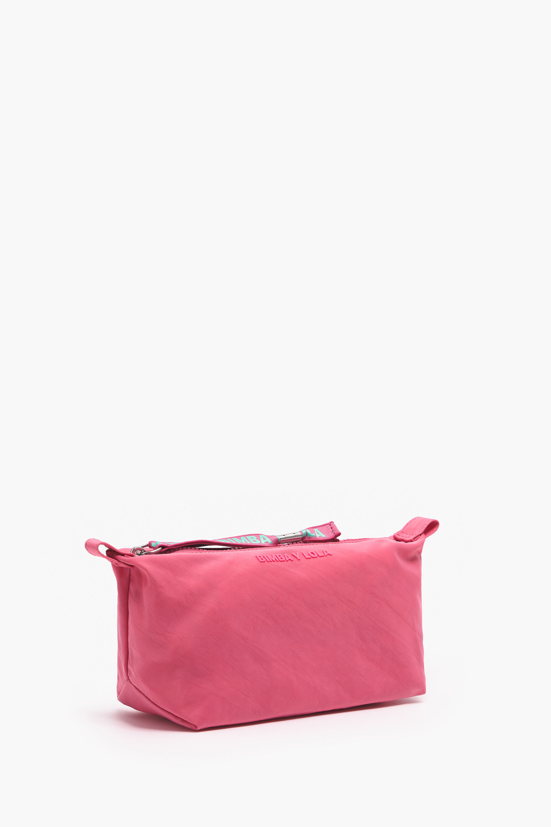 Nécessaire trapezoidal rosa neon tamanho M