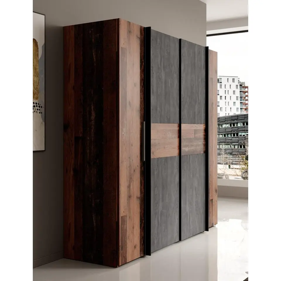 Meubella - Kledingkast Kassel - Old wood - Grijs - 200 cm