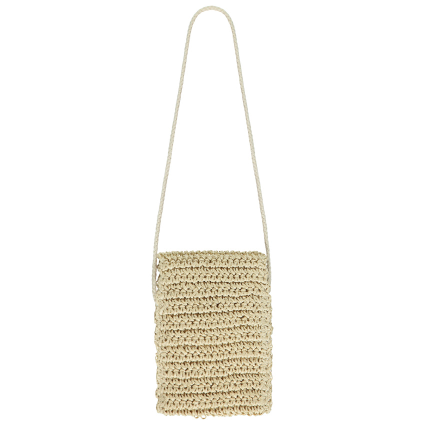 Sac bandoulière papier avec fleurs en crochet pour fille