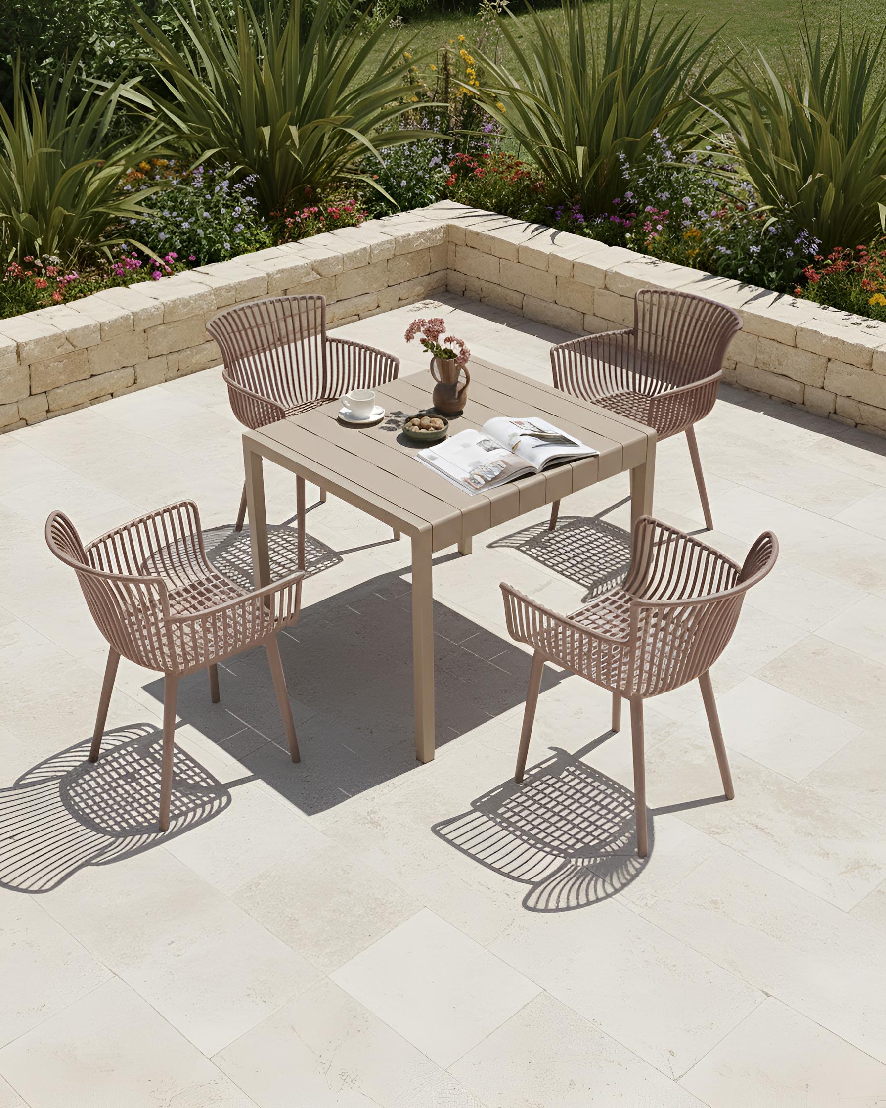Set van 4 tuinstoelen PESARO Bruin