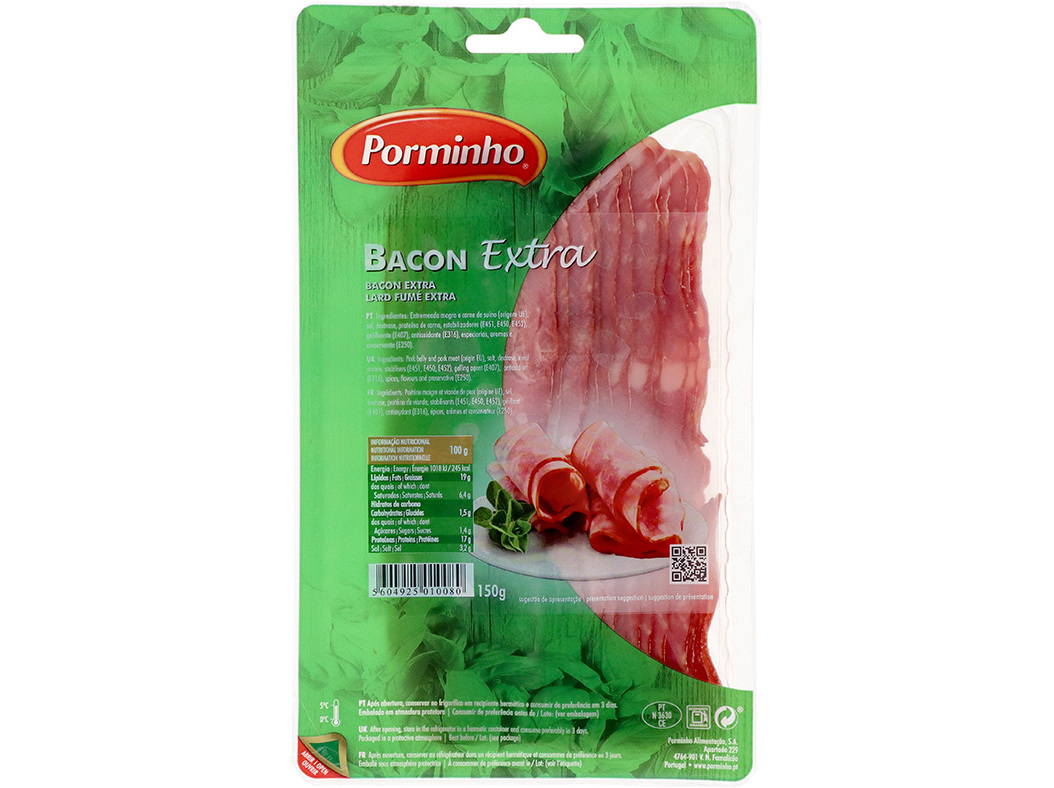 BACON EXTRA PORMINHO FATIADO 150 G