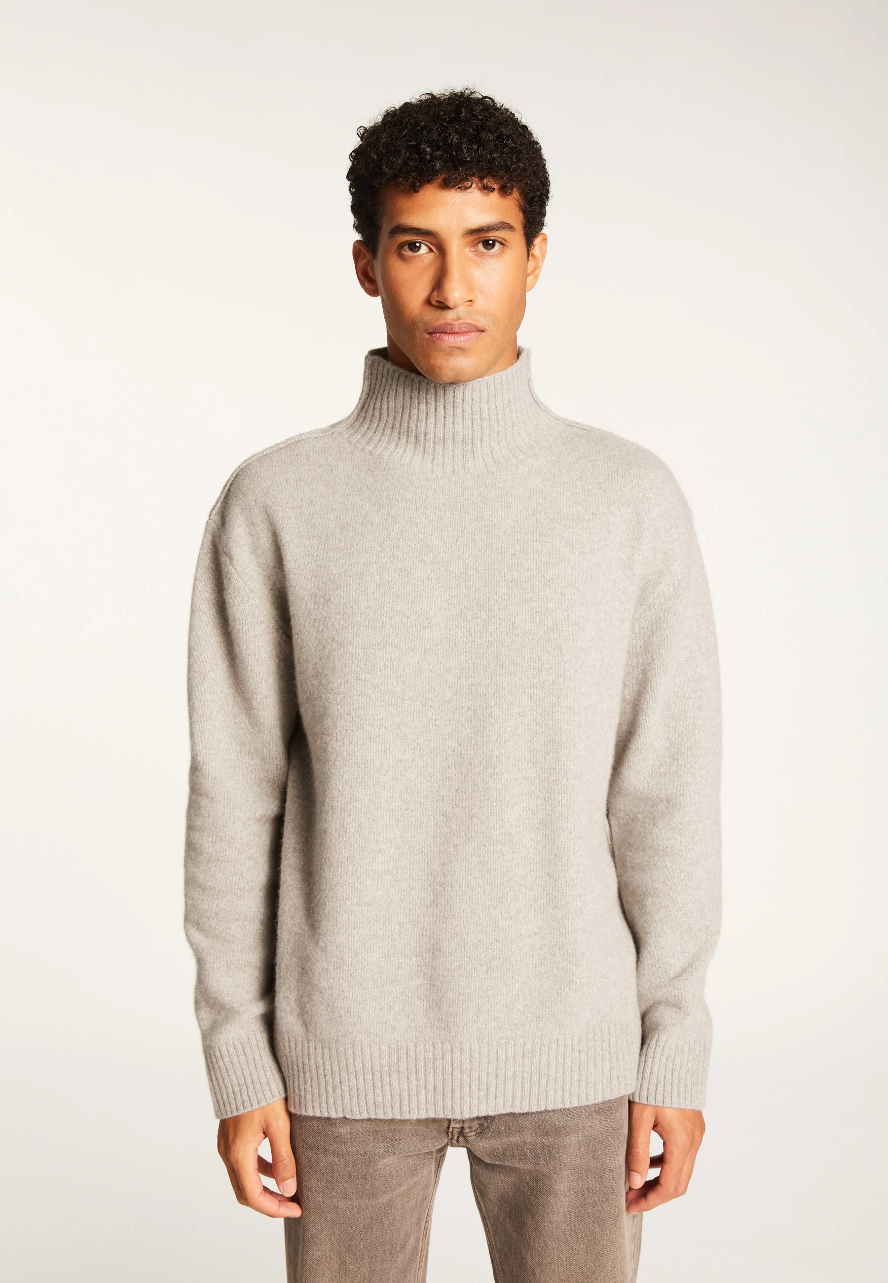 TIAGO - Pull col montant en cachemire mélangé | Gris