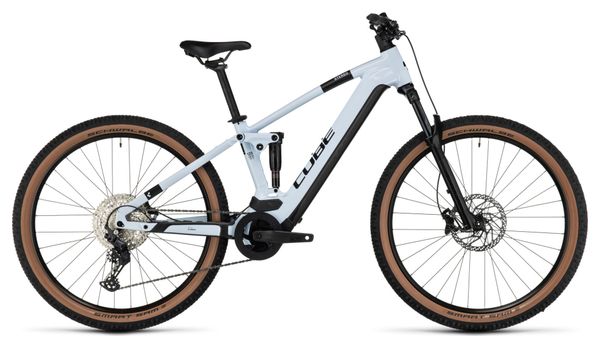 VTT Électrique Tout-Suspendu Cube Stereo Hybrid 120 Pro 750 Shimano Deore 12V 750 Wh 29'' Blanc Flash 2024
