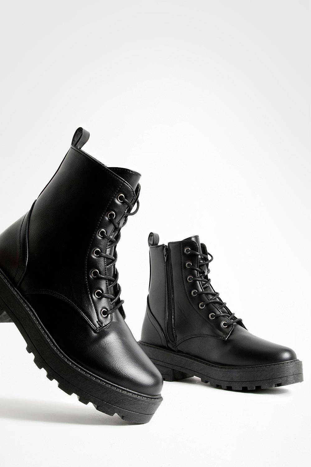 boohoo Bottes de randonnée chunky à lacets