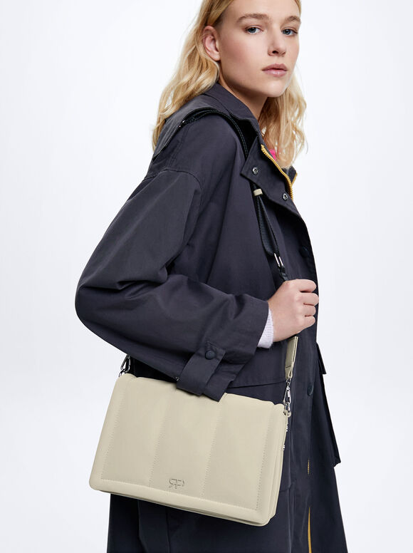 Bolsa de ombro acolchoada - Off-White