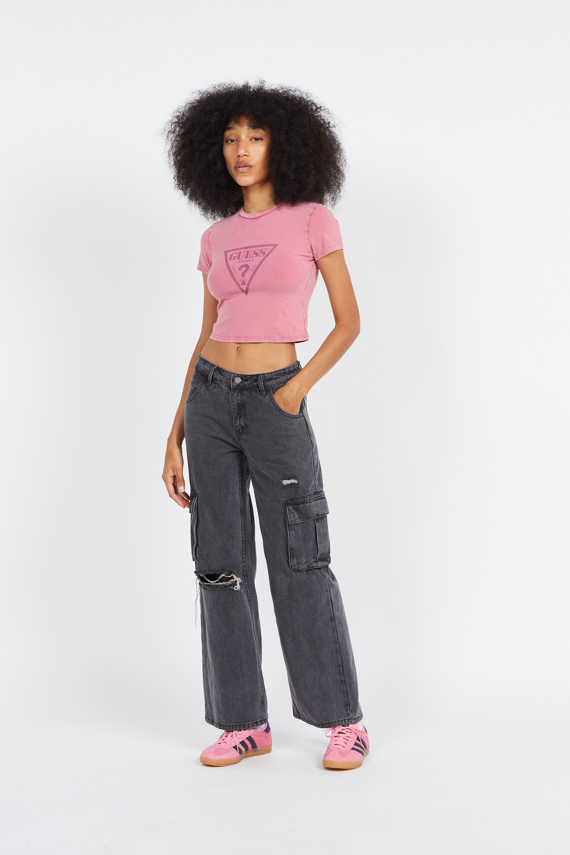GUESS ORIGINALS T-shirt GO VTGE TRIANGLE BABY Violet