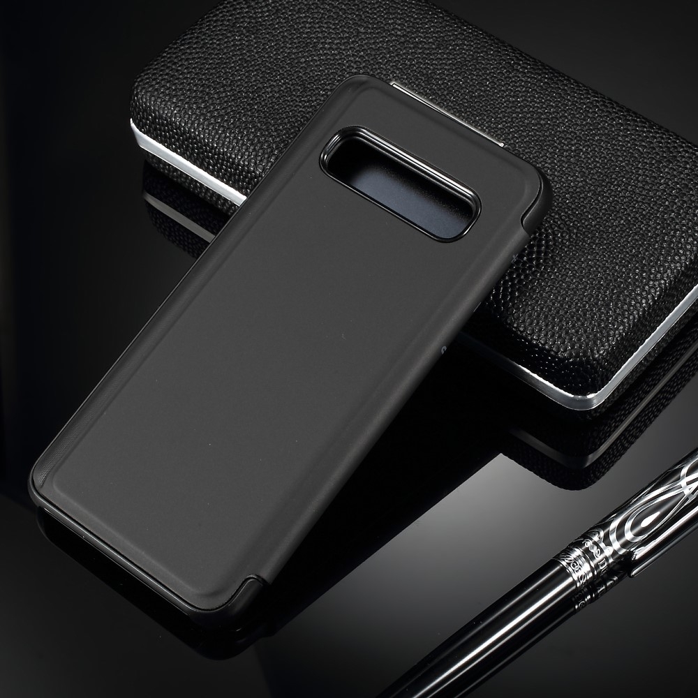 Samsung Galaxy S10 Clear View Standing Flip Cover Tasche - Schwarz