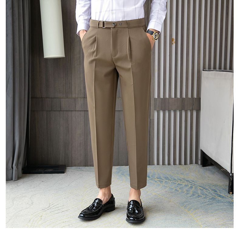 Deepwood - Effen cropped taps toelopende pantalon