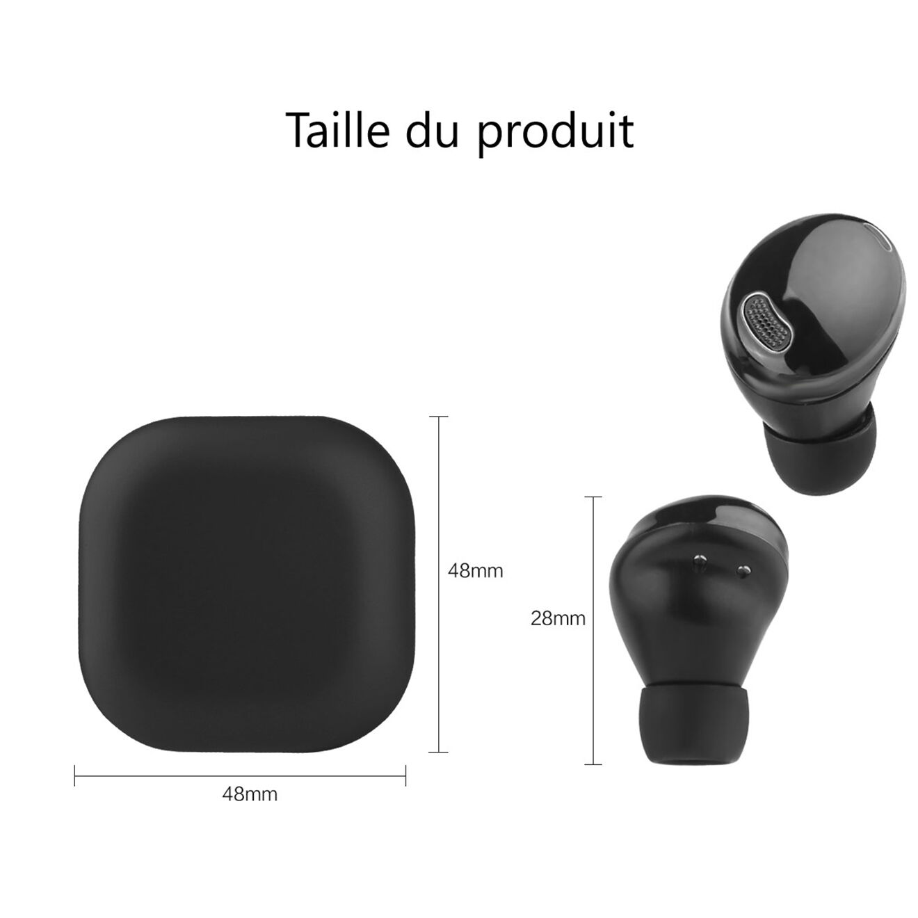 Onamaste Écouteurs Bluetooth sans fil noirs