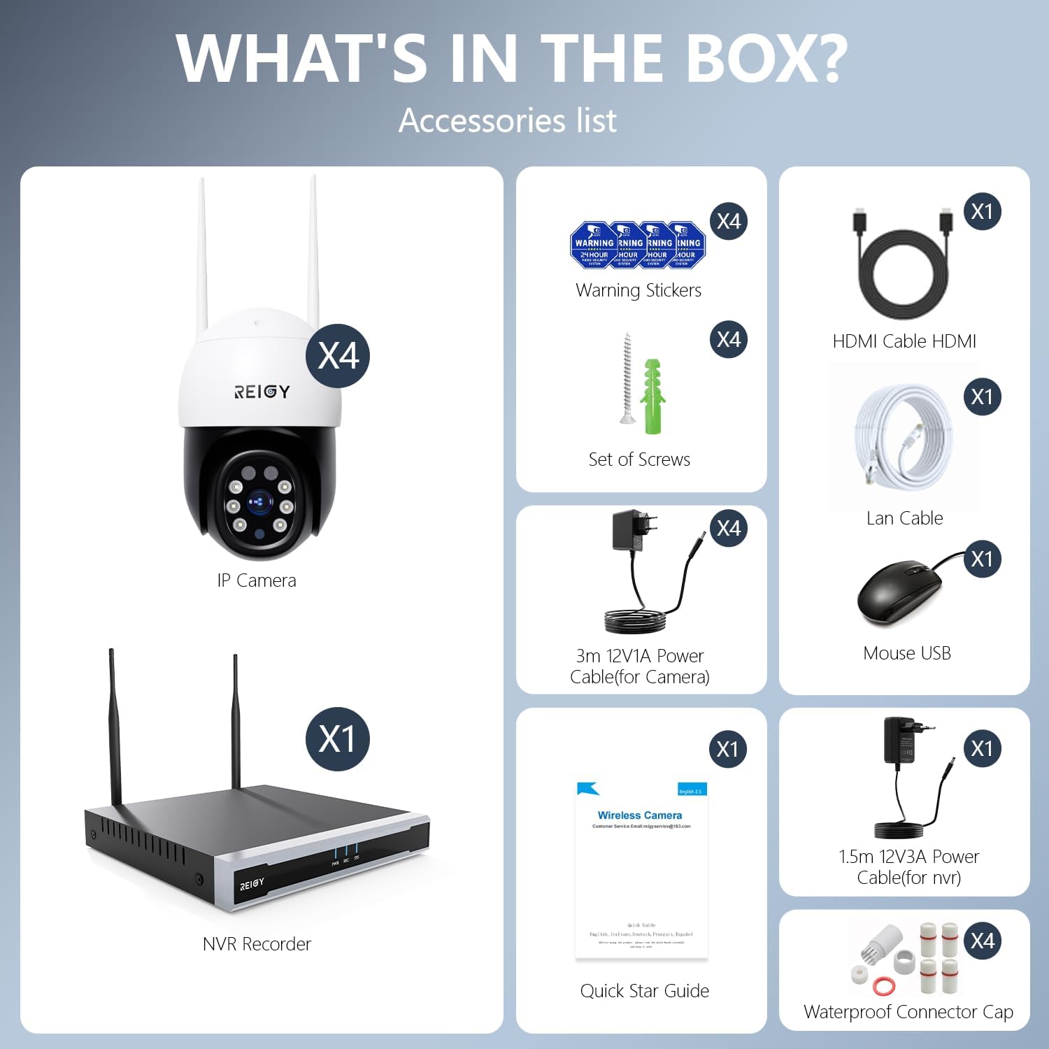 REIGY 5MP WLAN Überwachungskamera Set Aussen mit PT Kamera, Funk NVR Überwachungssystem, Outdoor Camera Kit Drahtlos mit Zwei-Wege-Audio Bewegungserkennung Farbige Nachtsicht