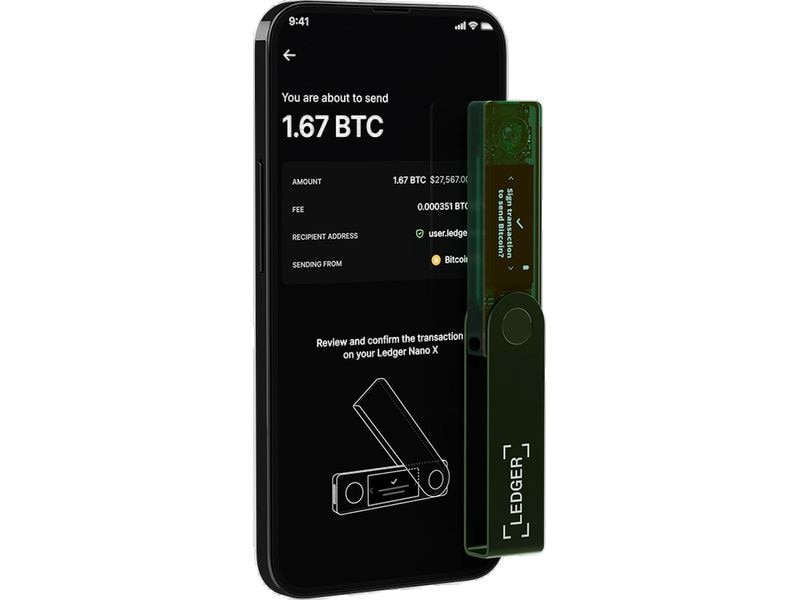 Ledger Nano X Emerald Green Crypto-Hardware-Wallet mit Bluetooth zum Kaufen, Verwalten und Vermehren digitaler Vermögenswerte