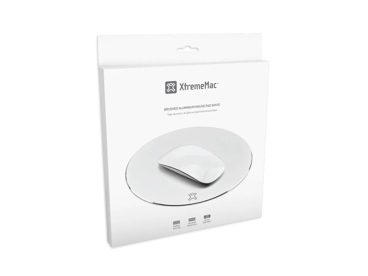 (22cm ⌀) Aluminium Mousepad Mauspad Anti-Rutsch PC Mausmatte (XM-MPR-SLV) - Silber