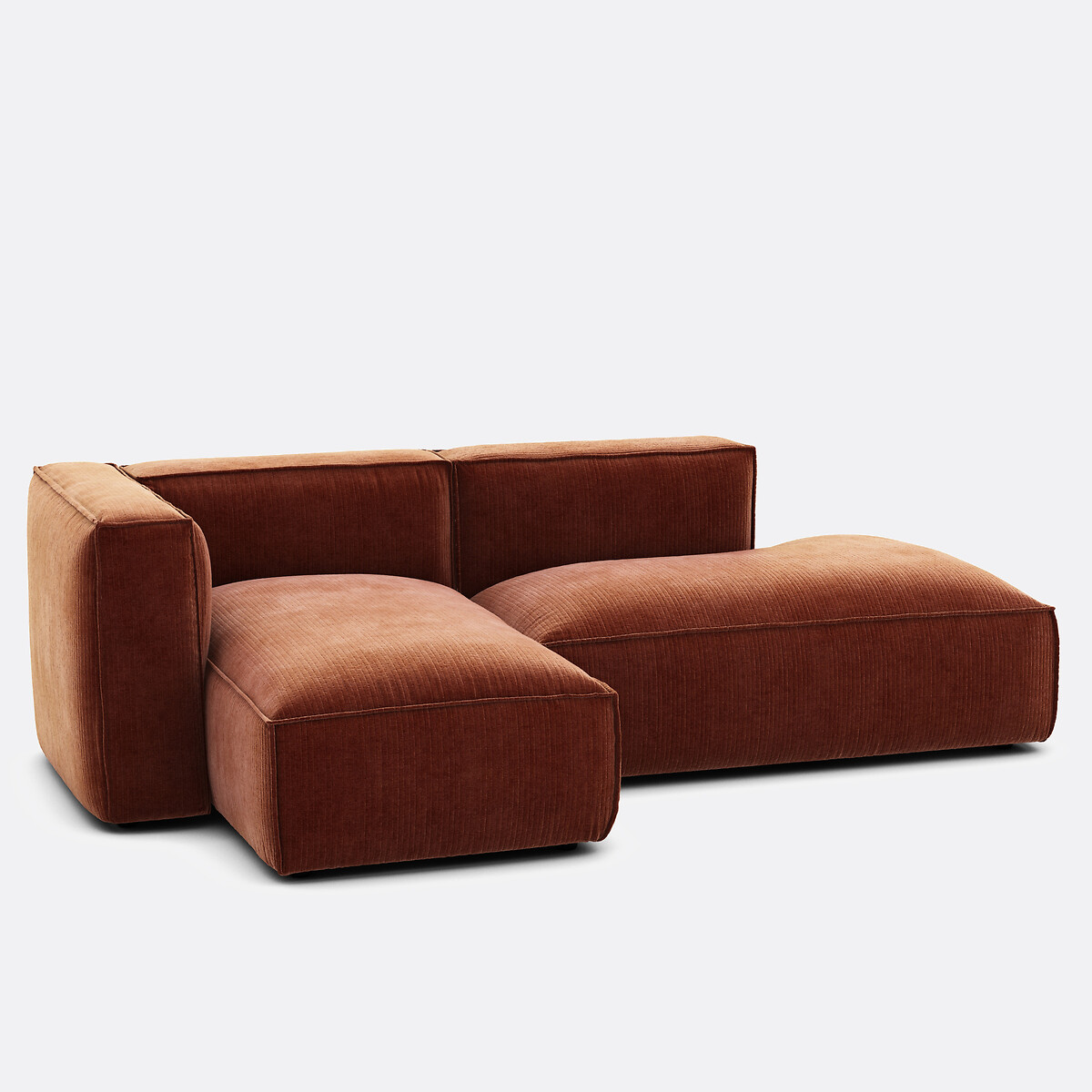 LA REDOUTE INTERIEURS<br>Sofá em veludo de canto esquerdo Vintage Seven