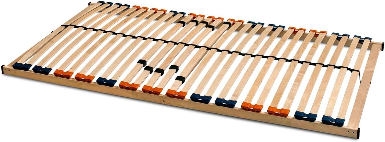 Partner-Set 2 x Lattenrost MULTIRA 90 x 200 cm starr 7-Zonen 28 Leisten Härtegrad verstellbar