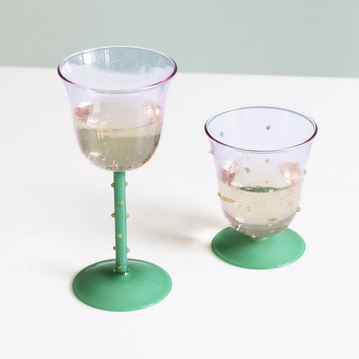 &klevering - Dot Trinkglas 200 ml, lila (2er-Set)