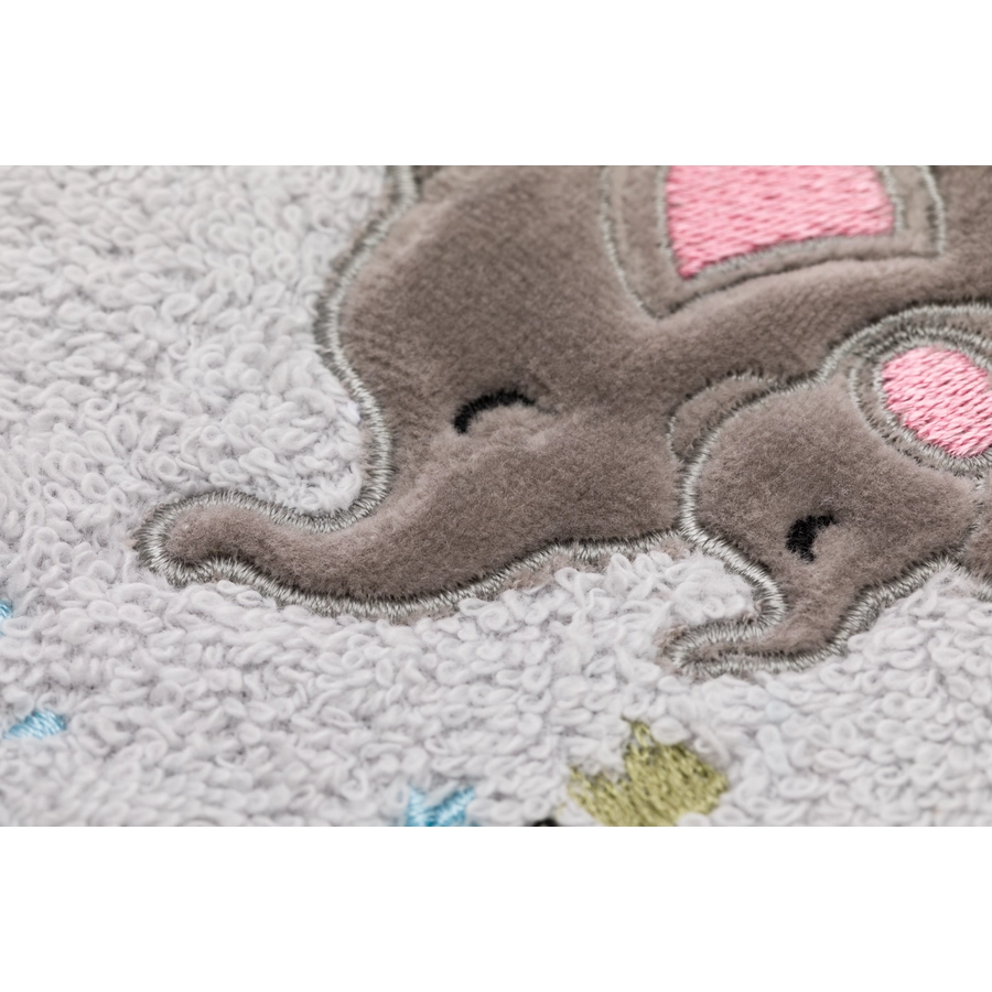 fillikid Kapuzenbadetuch Elefant grau 75x75 cm